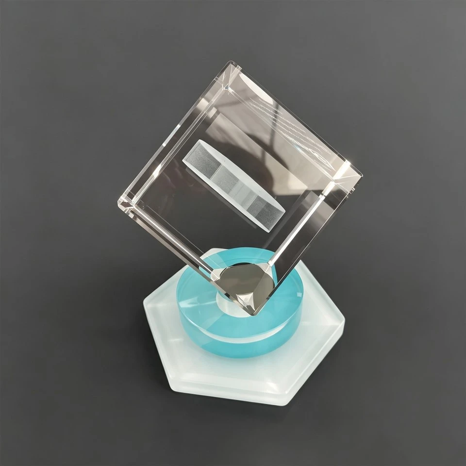 Rotatable Crystal Cube Hex Base Trophy best